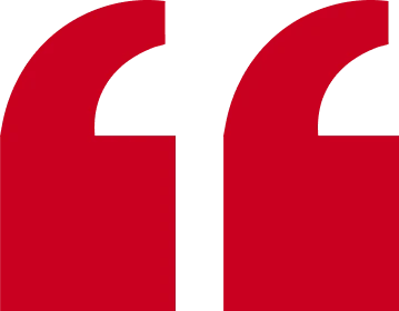 Bold red quote marks design